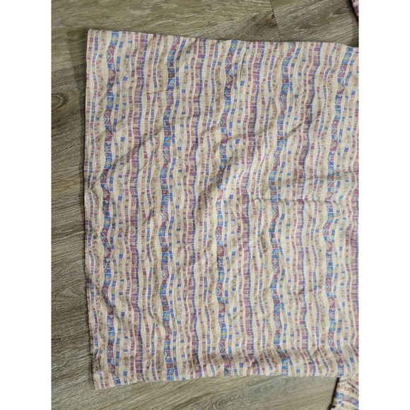 Reyn Spoon Men's L Beige Geometric Pattern Casual Button Shirt Short Sleeve - Picture 6 of 8